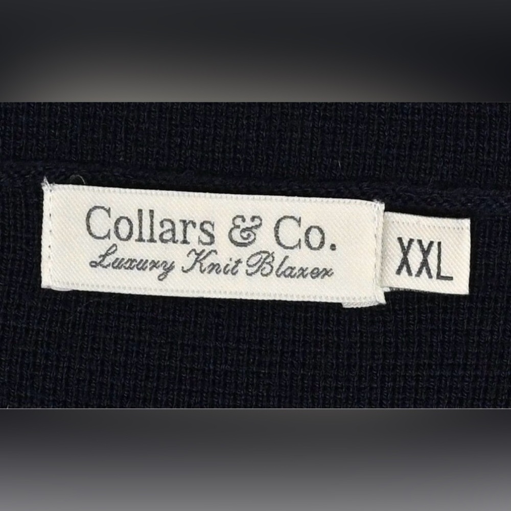 Collars&Co NWT Milano Deconstructed Knit Swazer Merino Blend Sweater Blazer Navy - Picture 5 of 14